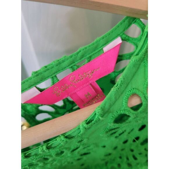 Lilly Pulitzer Caroline Long Sleeve Eyelet Blouse Green M $158 - Picture 7 of 7